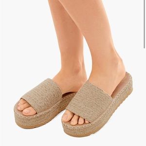 Canvas Platform Sandals